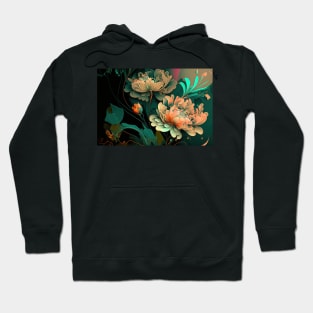 Abstract Floral Garden Botanical Print Hoodie